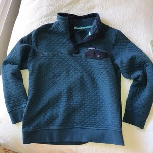 Navy Patagonia Quilted Organic Cotton Pull Over L